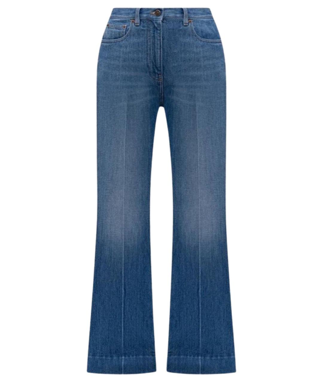 VALENTINO Синие хлопковые джинсы клеш, фото 1