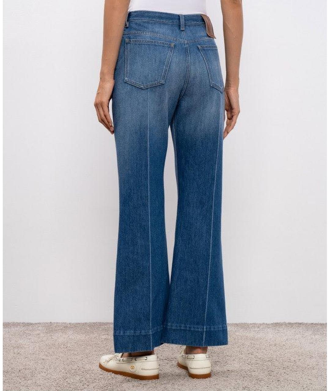 VALENTINO Синие хлопковые джинсы клеш, фото 4