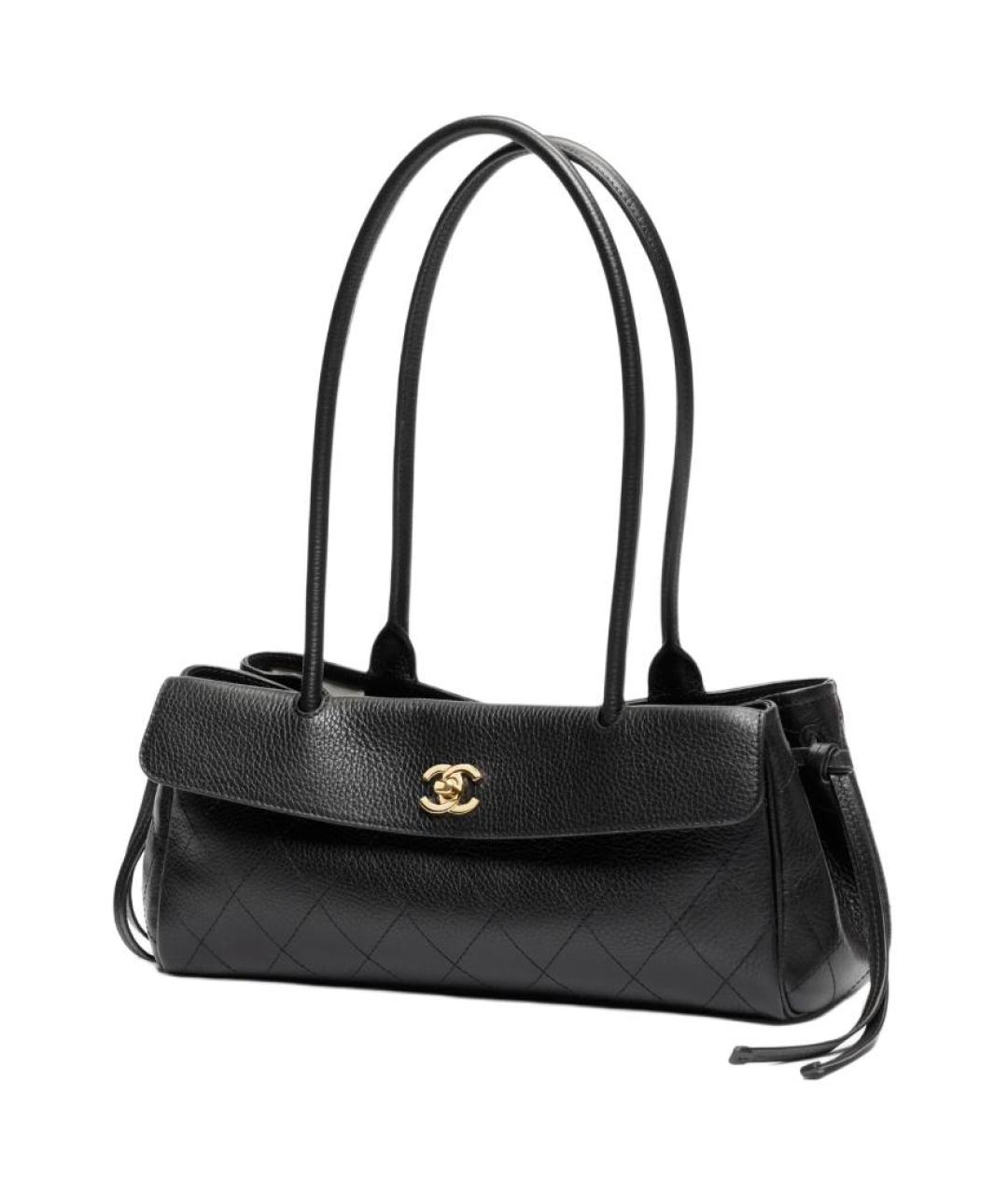 CHANEL Черная кожаная сумка через плечо, фото 2