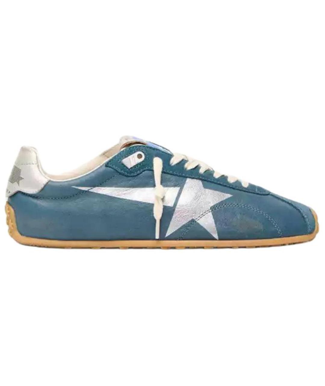 GOLDEN GOOSE DELUXE BRAND Синие кожаные кроссовки, фото 1