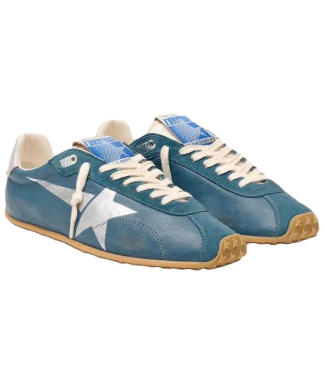 GOLDEN GOOSE DELUXE BRAND Синие кожаные кроссовки, фото 3