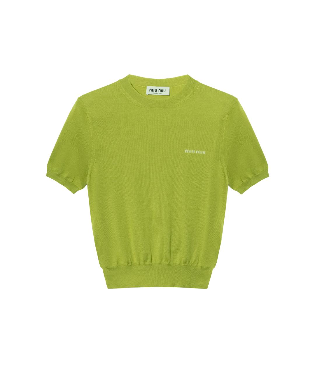 MIU MIU Зеленый кашемировый джемпер / свитер, фото 6