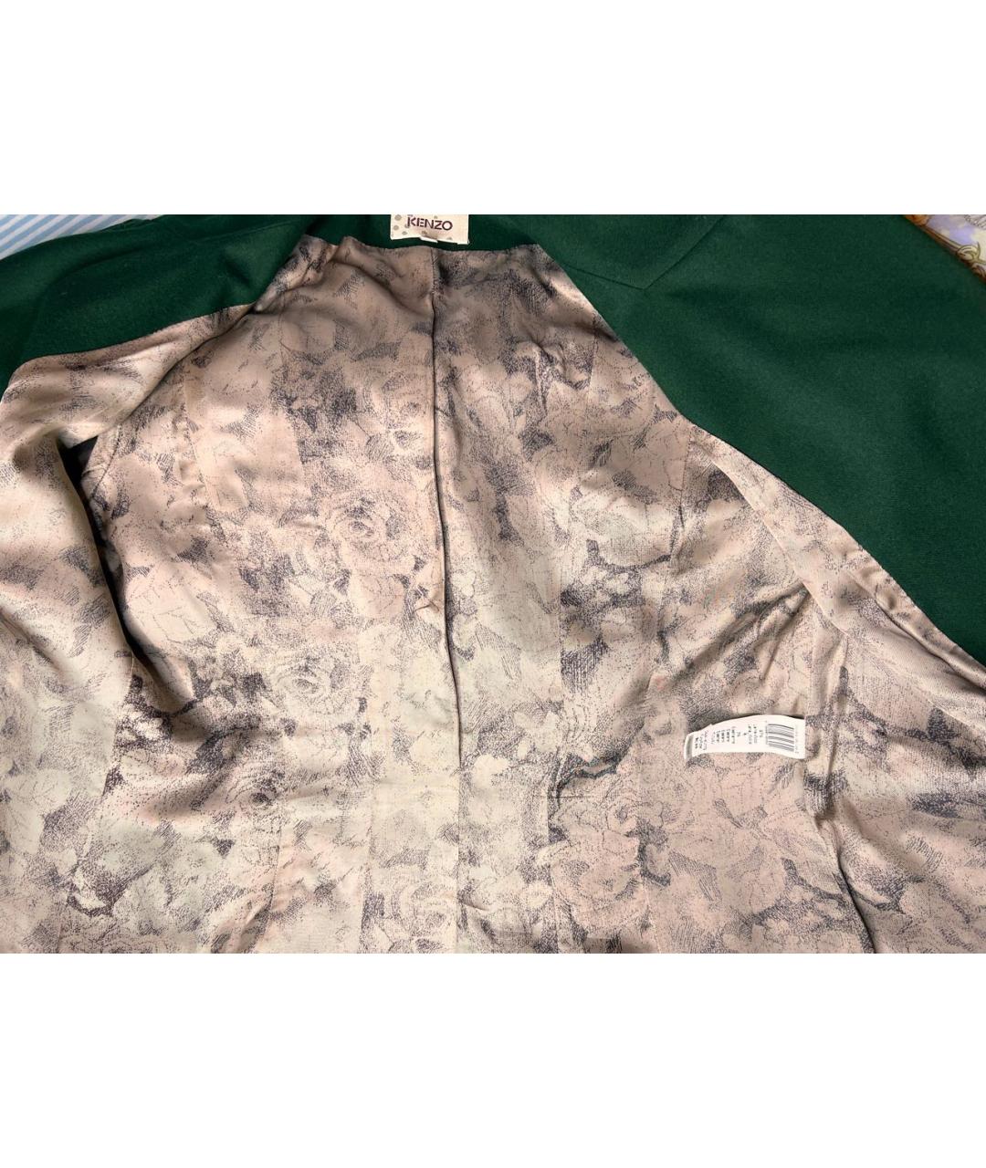 KENZO Зеленый шерстяной костюм с брюками, фото 3