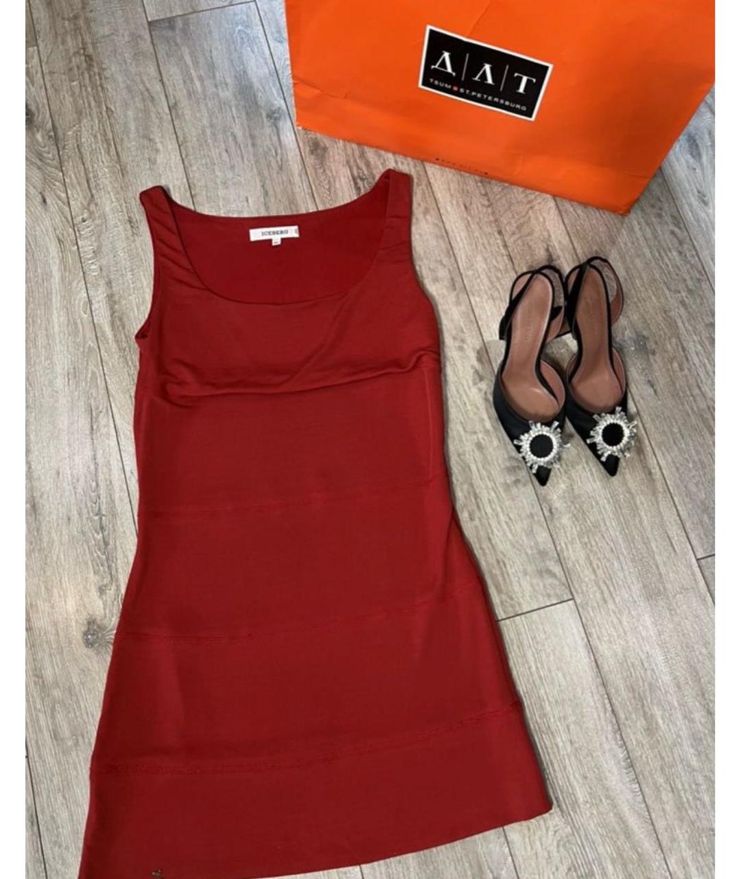 ICEBERG Красное вискозное повседневное платье, фото 4