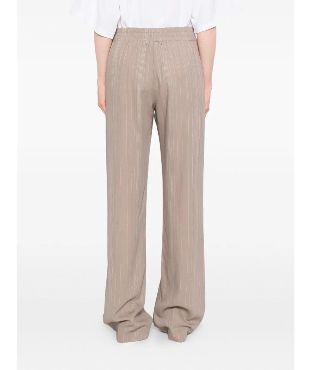 GOLDEN GOOSE DELUXE BRAND Коричневые шерстяные прямые брюки, фото 4