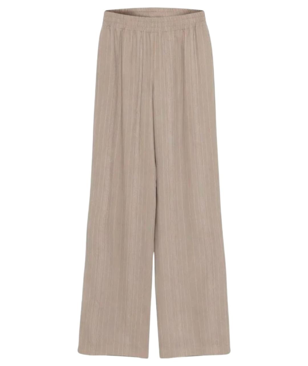 GOLDEN GOOSE DELUXE BRAND Коричневые шерстяные прямые брюки, фото 1