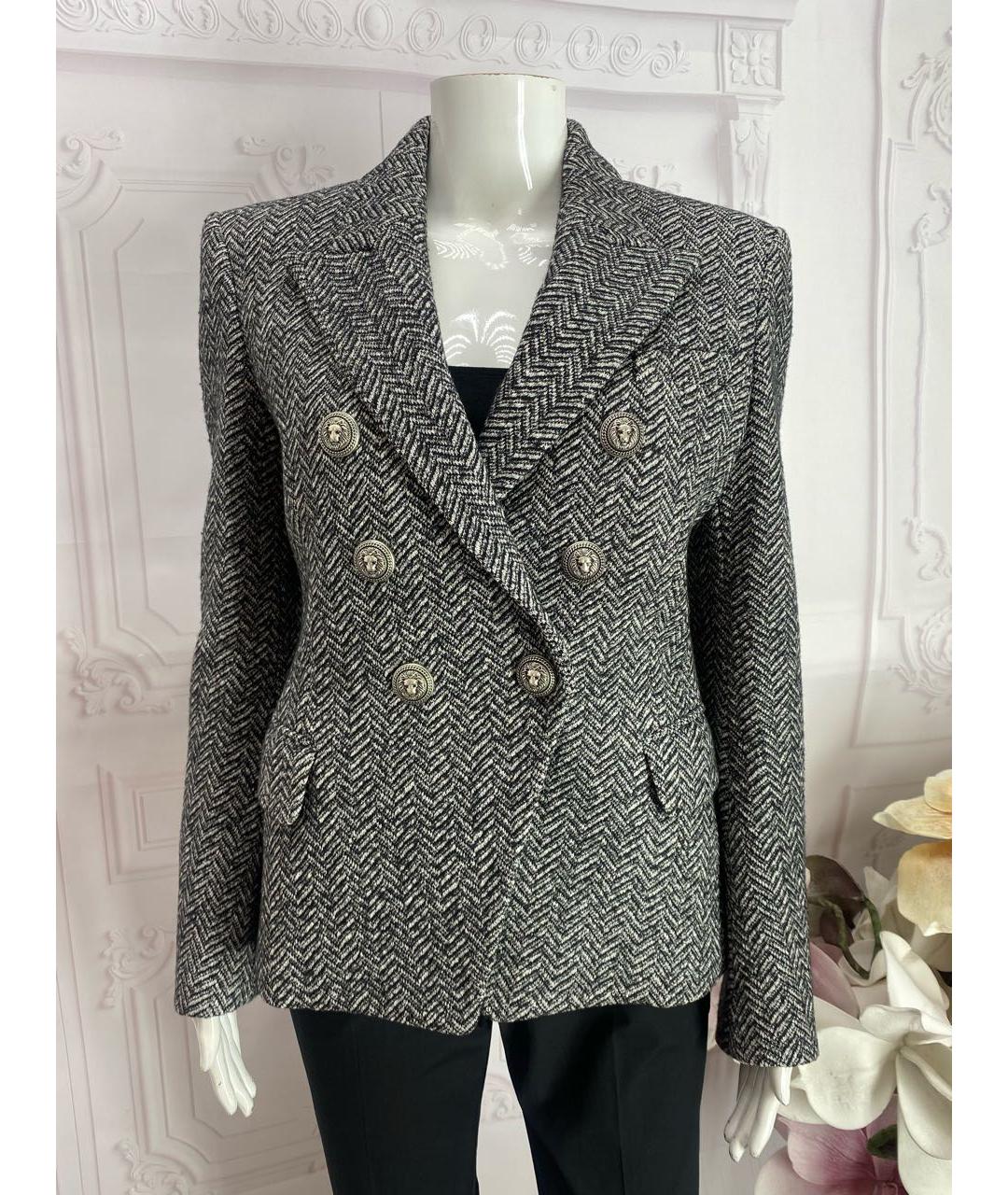 BALMAIN Серый шерстяной жакет/пиджак, фото 4