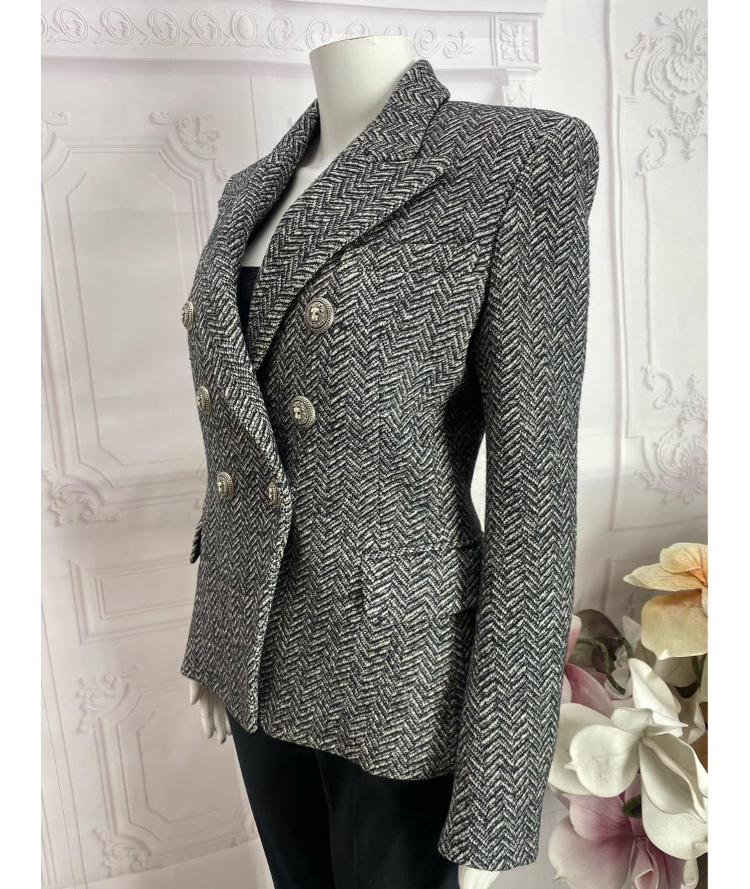 BALMAIN Серый шерстяной жакет/пиджак, фото 8