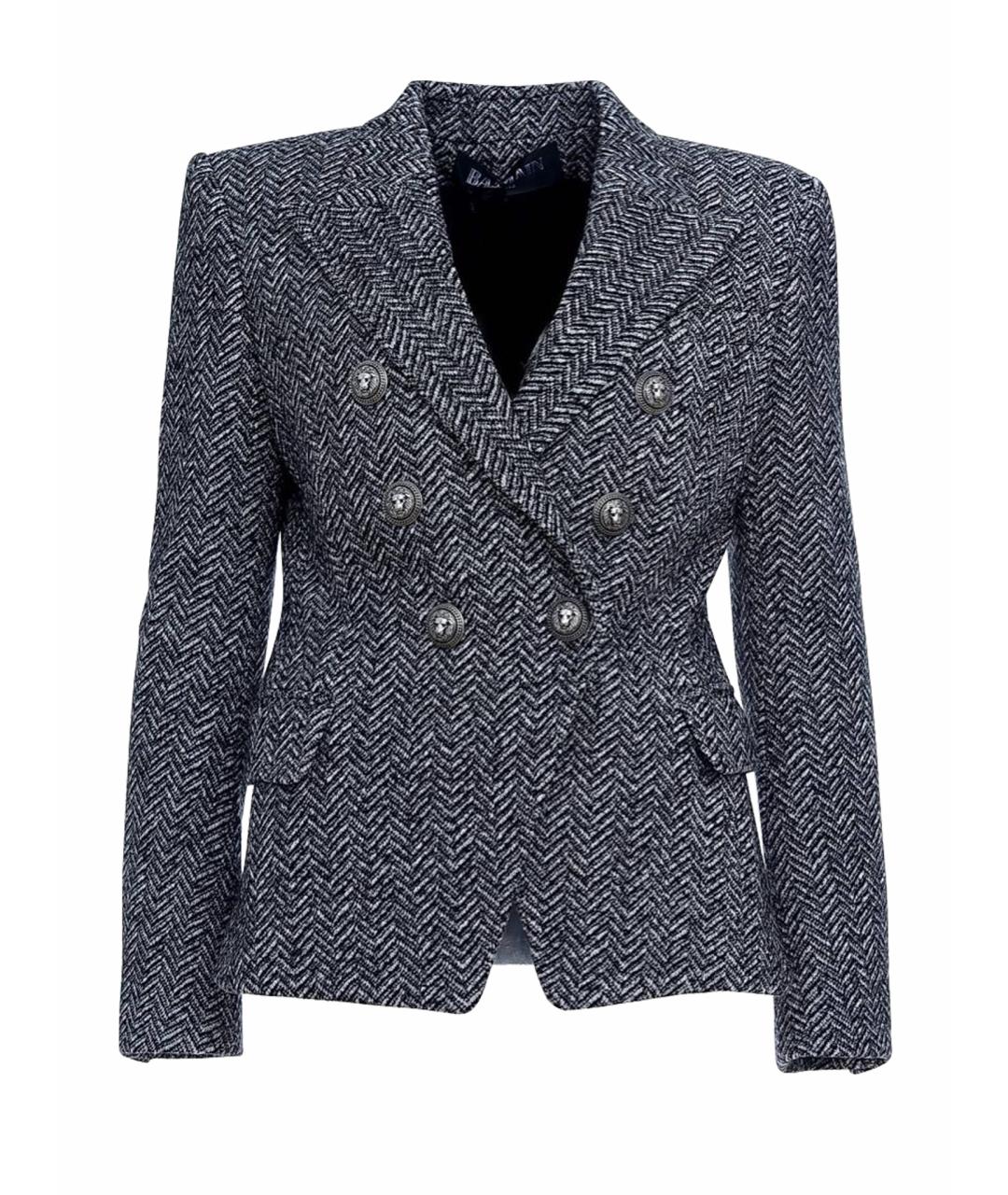 BALMAIN Серый шерстяной жакет/пиджак, фото 1