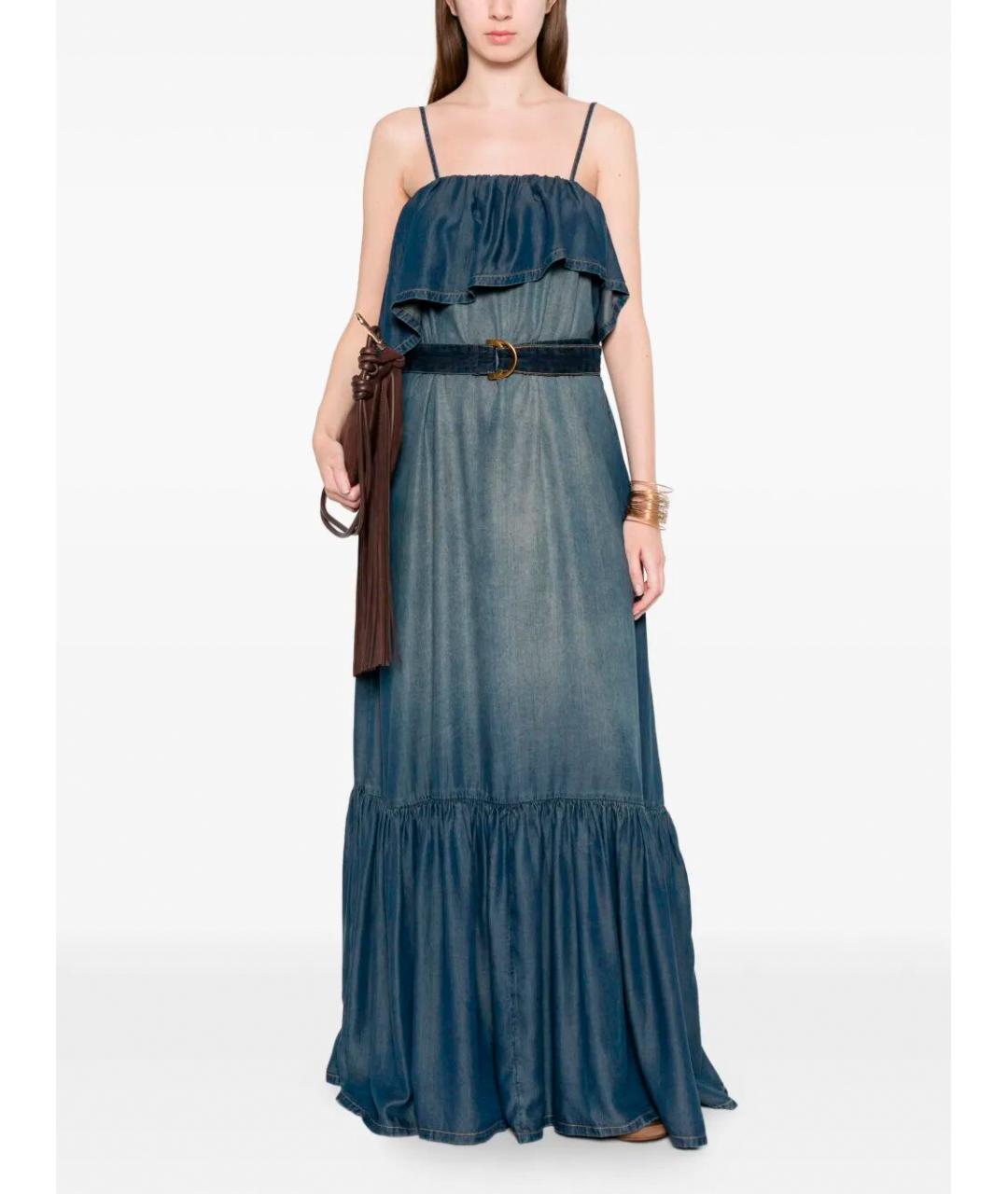 PINKO Синее повседневное платье, фото 2