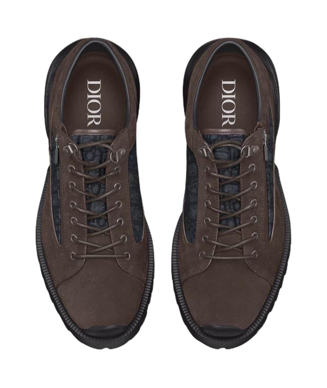 CHRISTIAN DIOR Коричневые замшевые низкие ботинки, фото 2