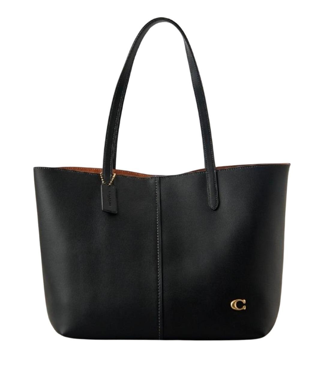 COACH Черная кожаная сумка тоут, фото 1