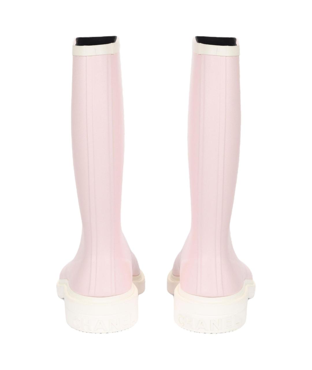 CHANEL Розовые сапоги, фото 4