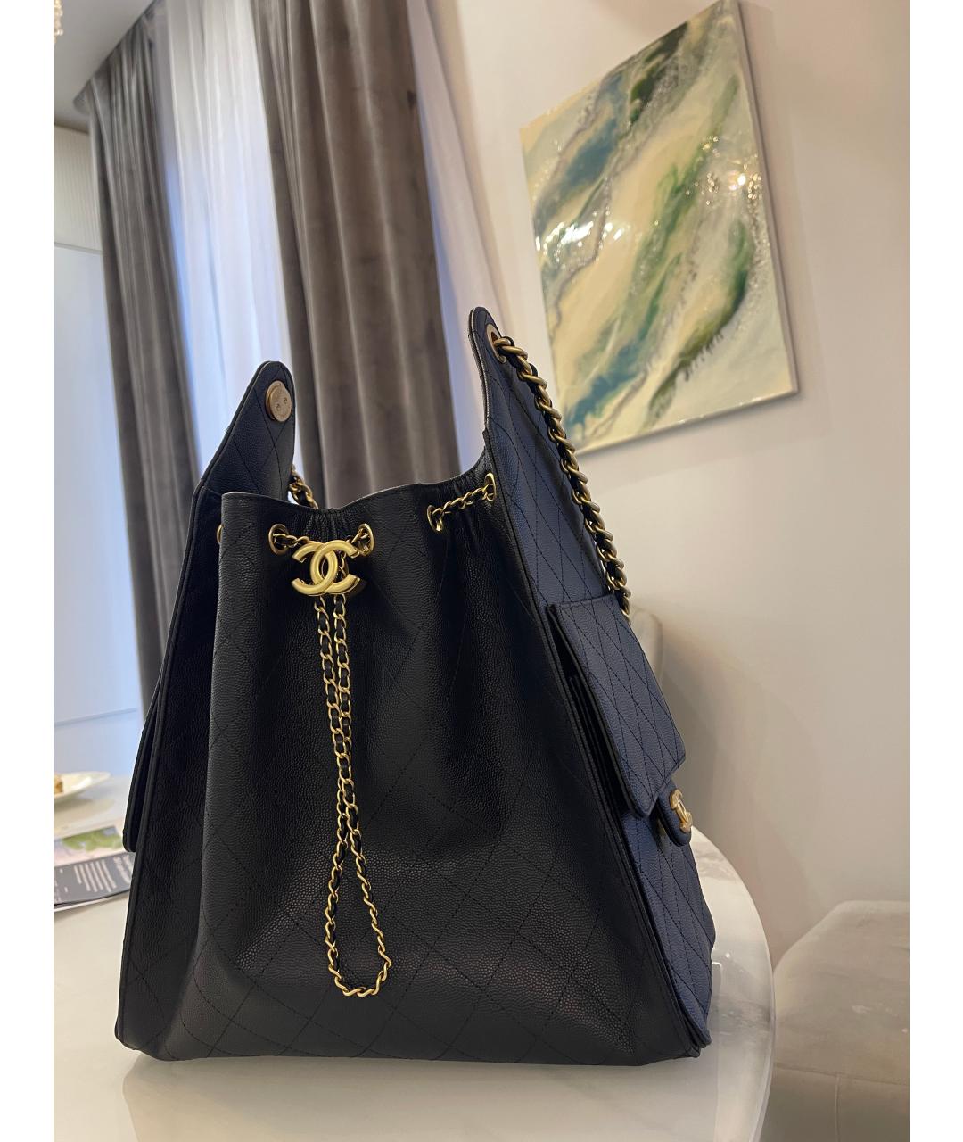 CHANEL Черная кожаная сумка через плечо, фото 3