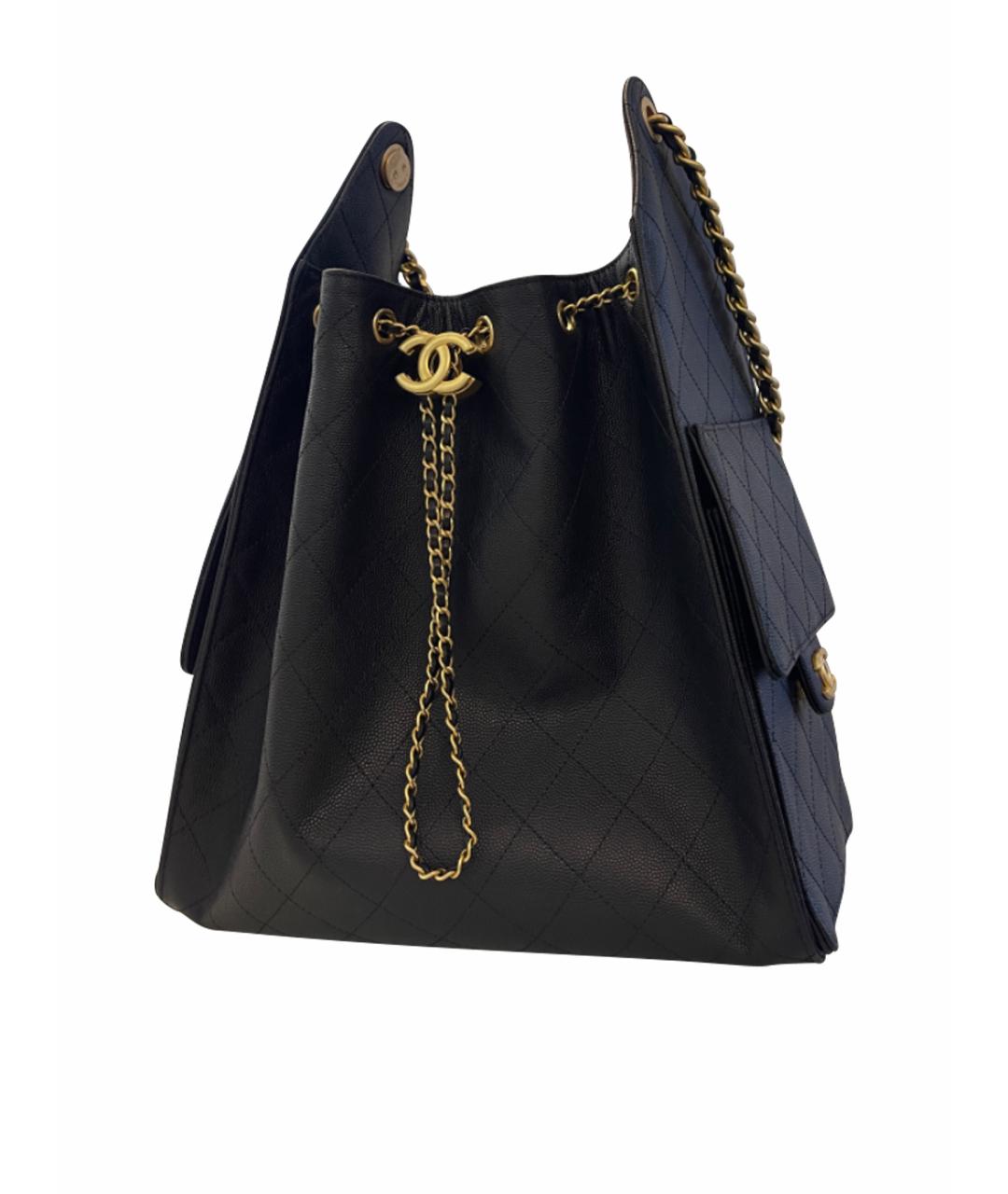 CHANEL Черная кожаная сумка через плечо, фото 1