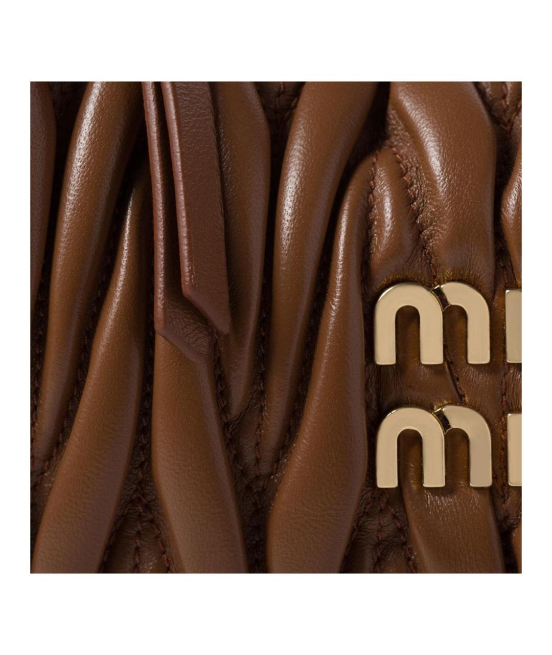 MIU MIU Коричневая кожаная сумка через плечо, фото 5