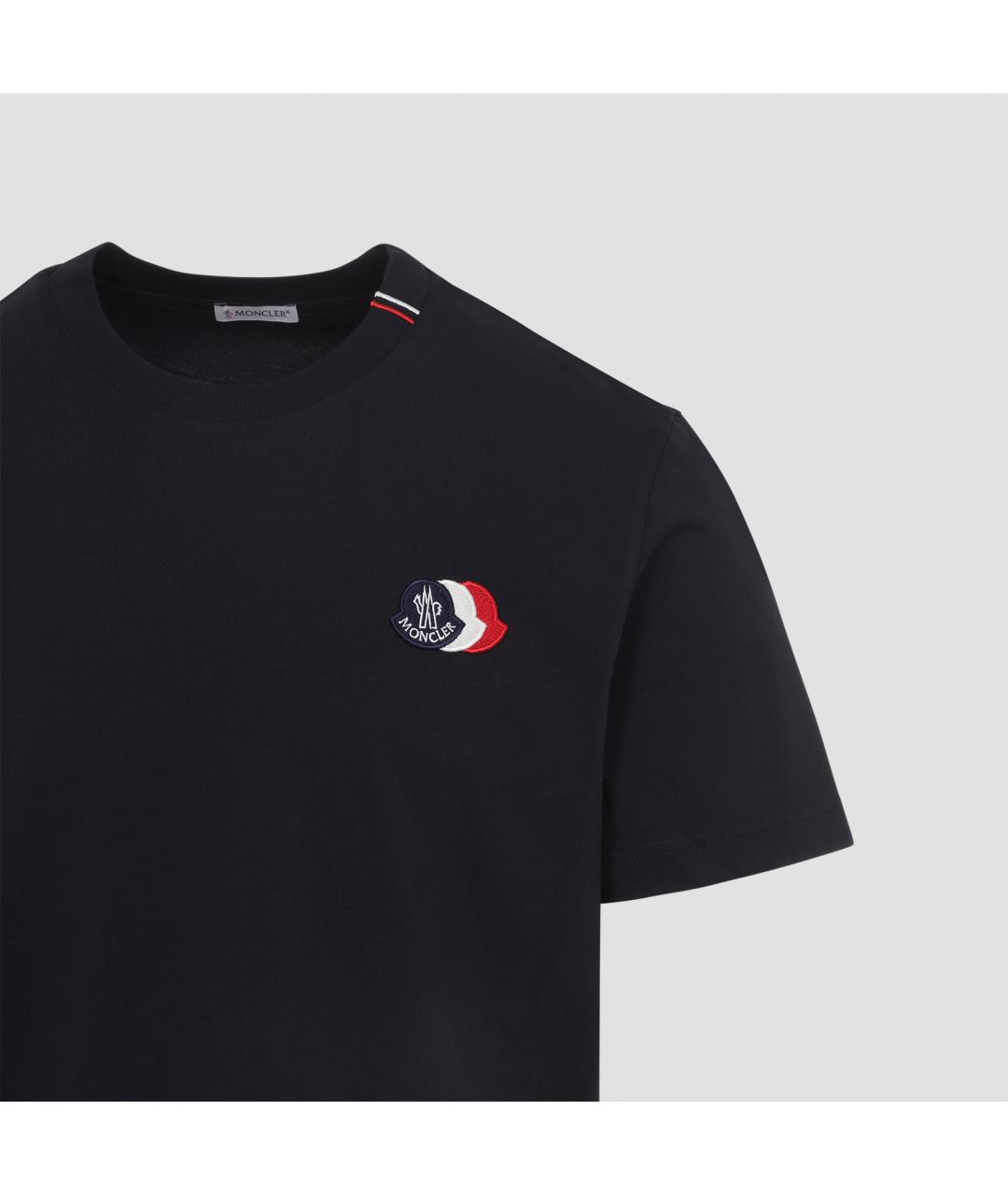 MONCLER Синяя хлопковая футболка, фото 3