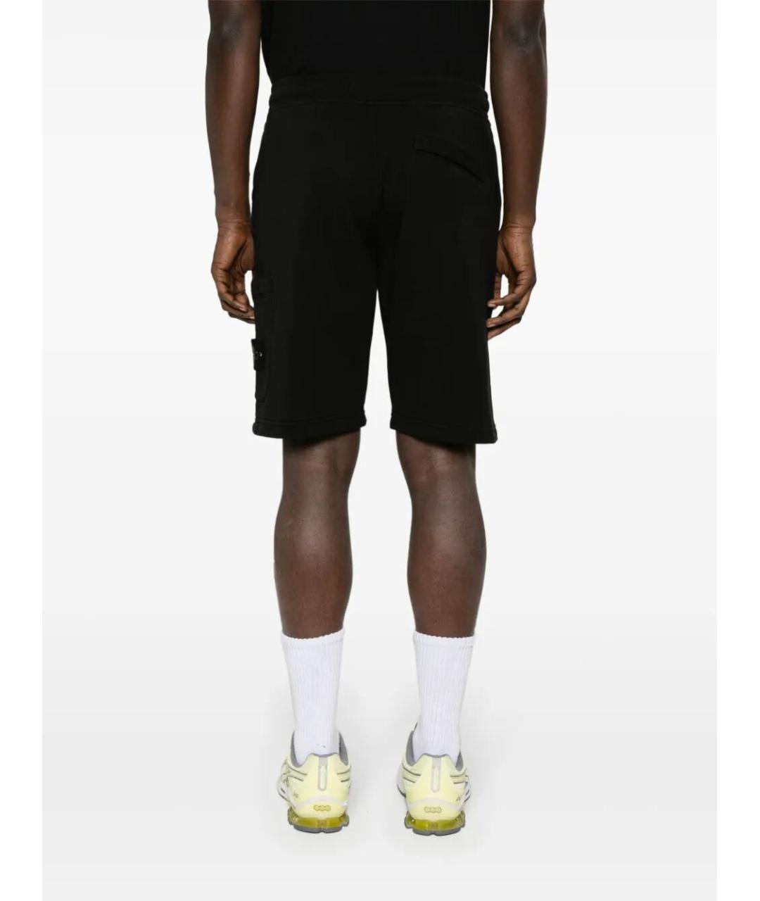 STONE ISLAND Черные хлопковые шорты, фото 4