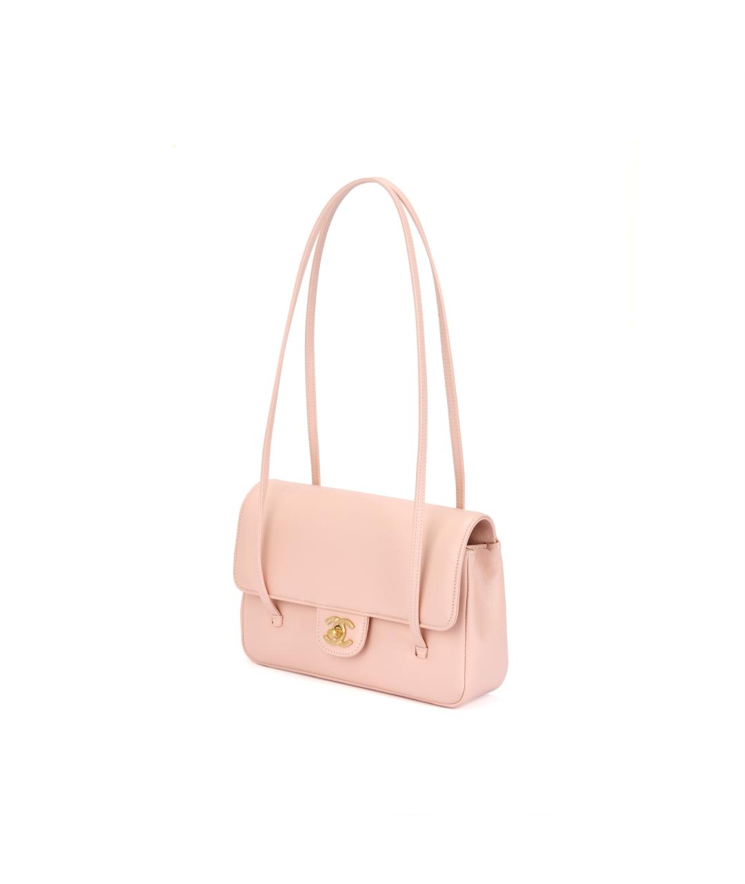 CHANEL Розовая кожаная сумка через плечо, фото 2