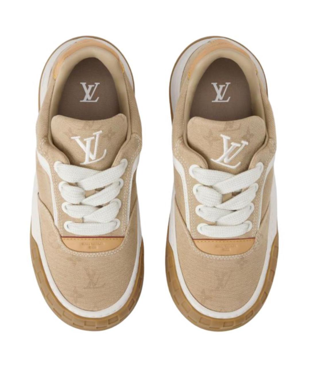LOUIS VUITTON Коричневые текстильные кроссовки, фото 3