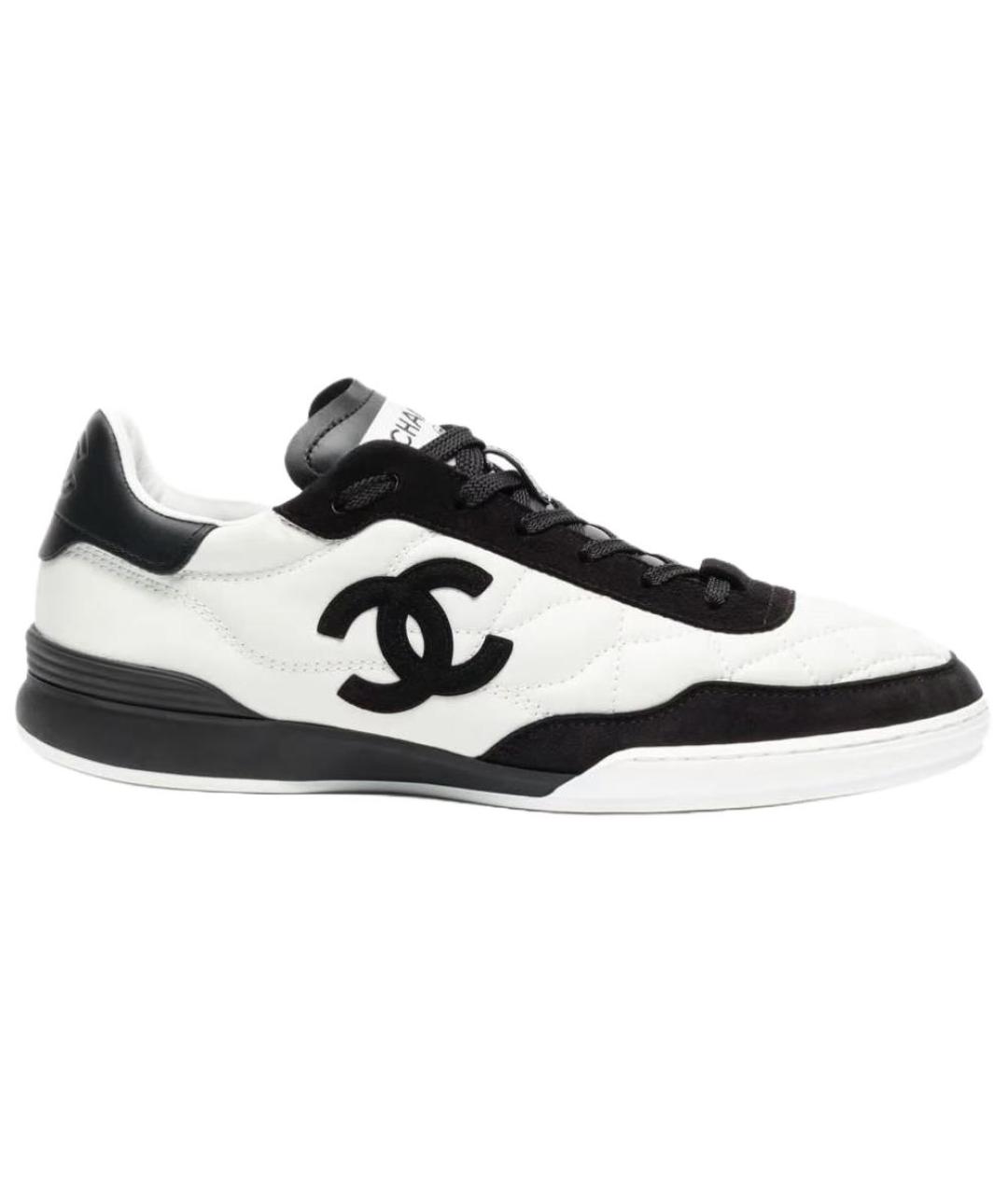 CHANEL Белые кожаные кроссовки, фото 1