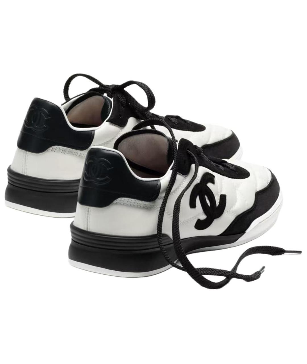 CHANEL Белые кожаные кроссовки, фото 4
