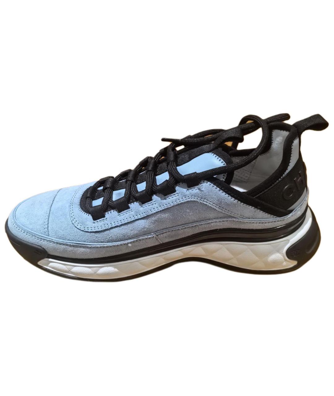 CHANEL Синие кожаные кроссовки, фото 6