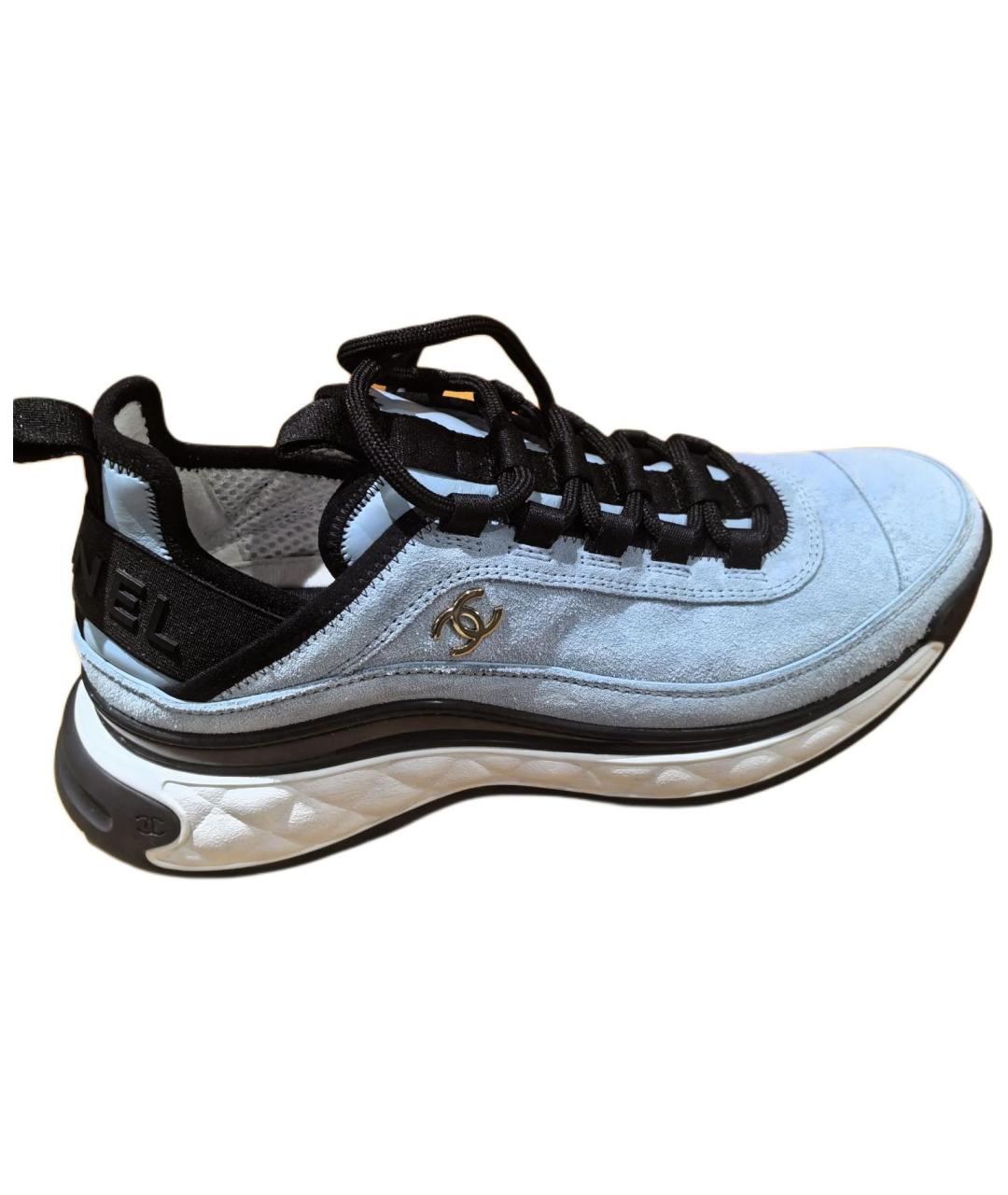 CHANEL Синие кожаные кроссовки, фото 2