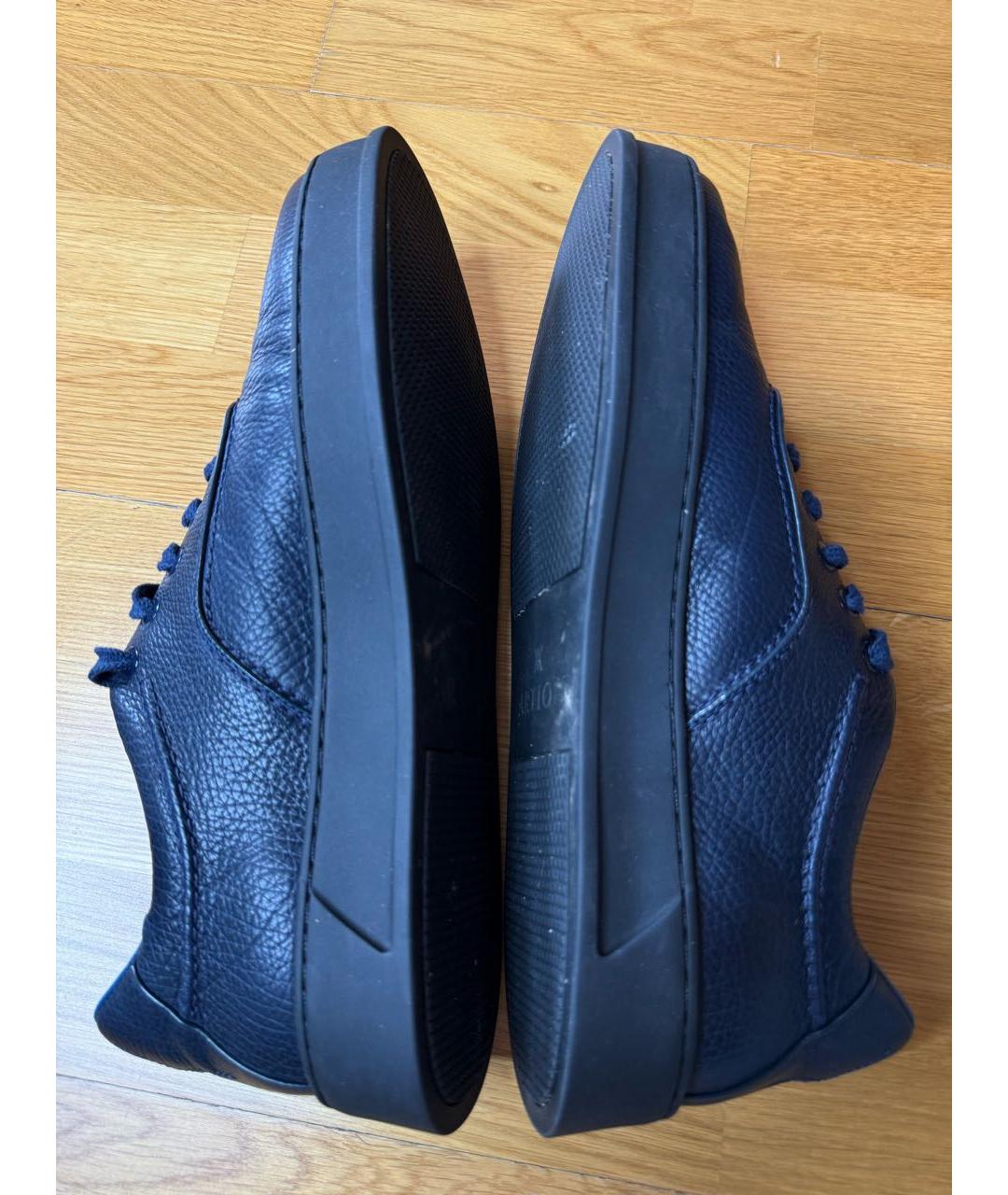 ARTIOLI Синие кожаные низкие кроссовки / кеды, фото 5