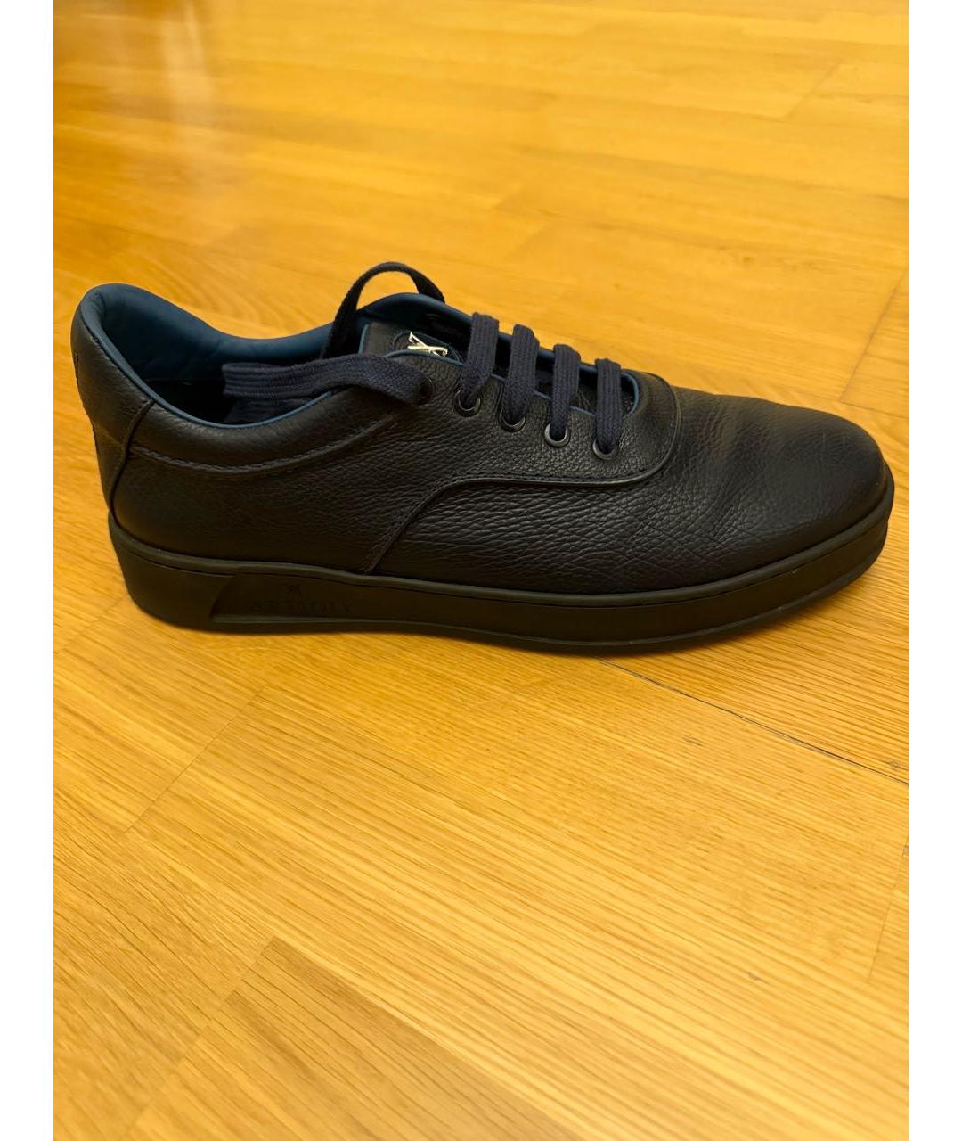 ARTIOLI Синие кожаные низкие кроссовки / кеды, фото 8