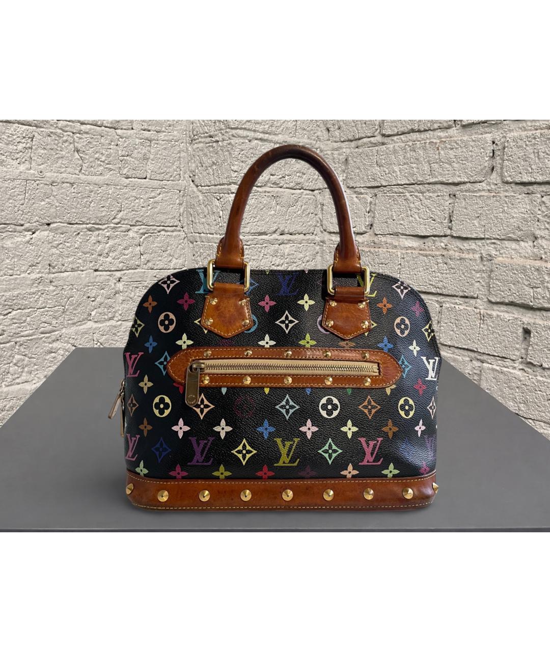 LOUIS VUITTON Черная кожаная сумка с короткими ручками, фото 2