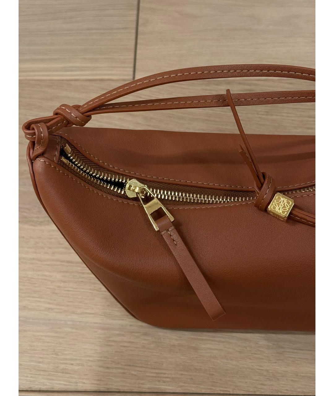 LOEWE Коричневая кожаная сумка с короткими ручками, фото 6