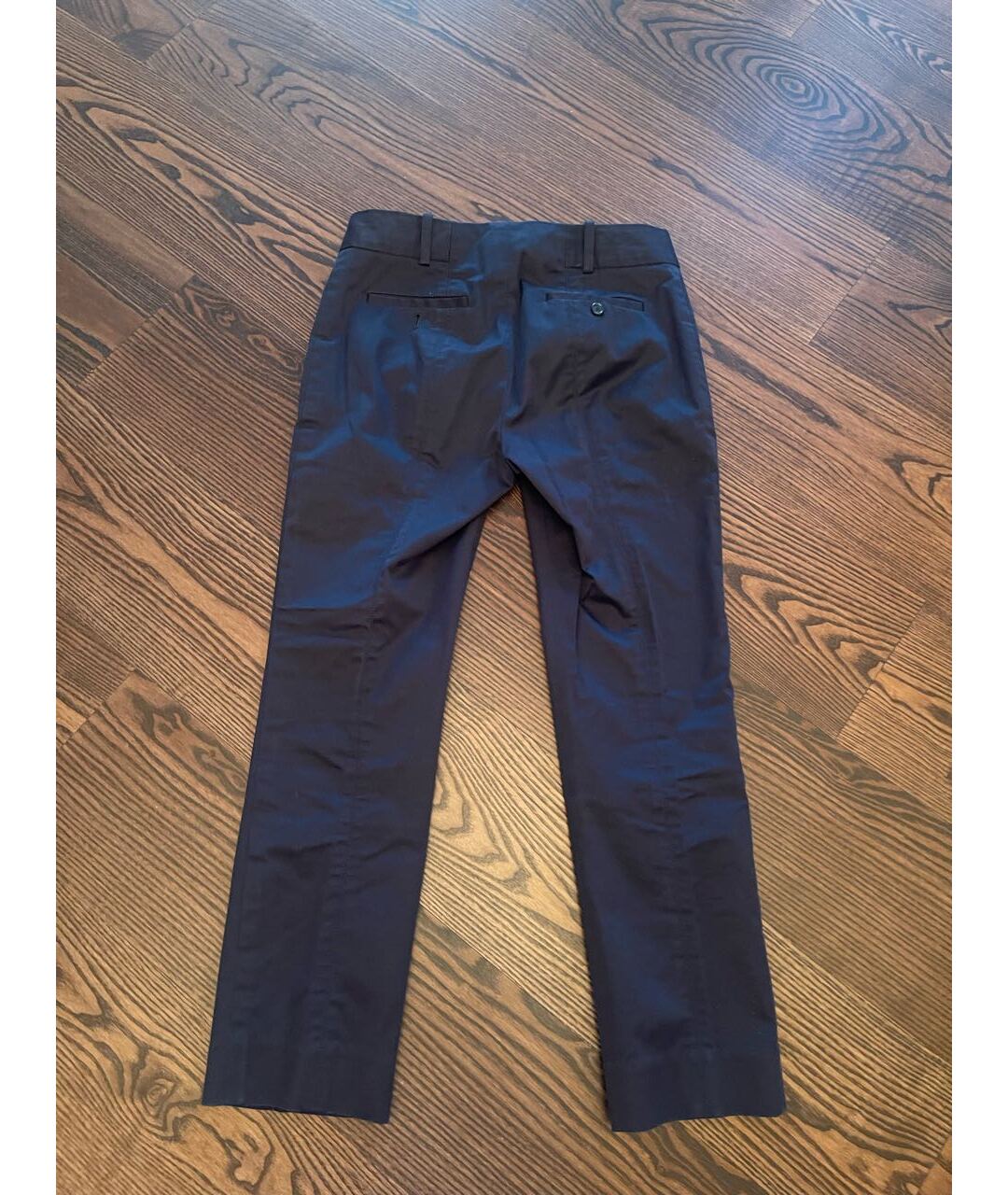 LOUIS VUITTON PRE-OWNED Синие хлопковые брюки узкие, фото 3
