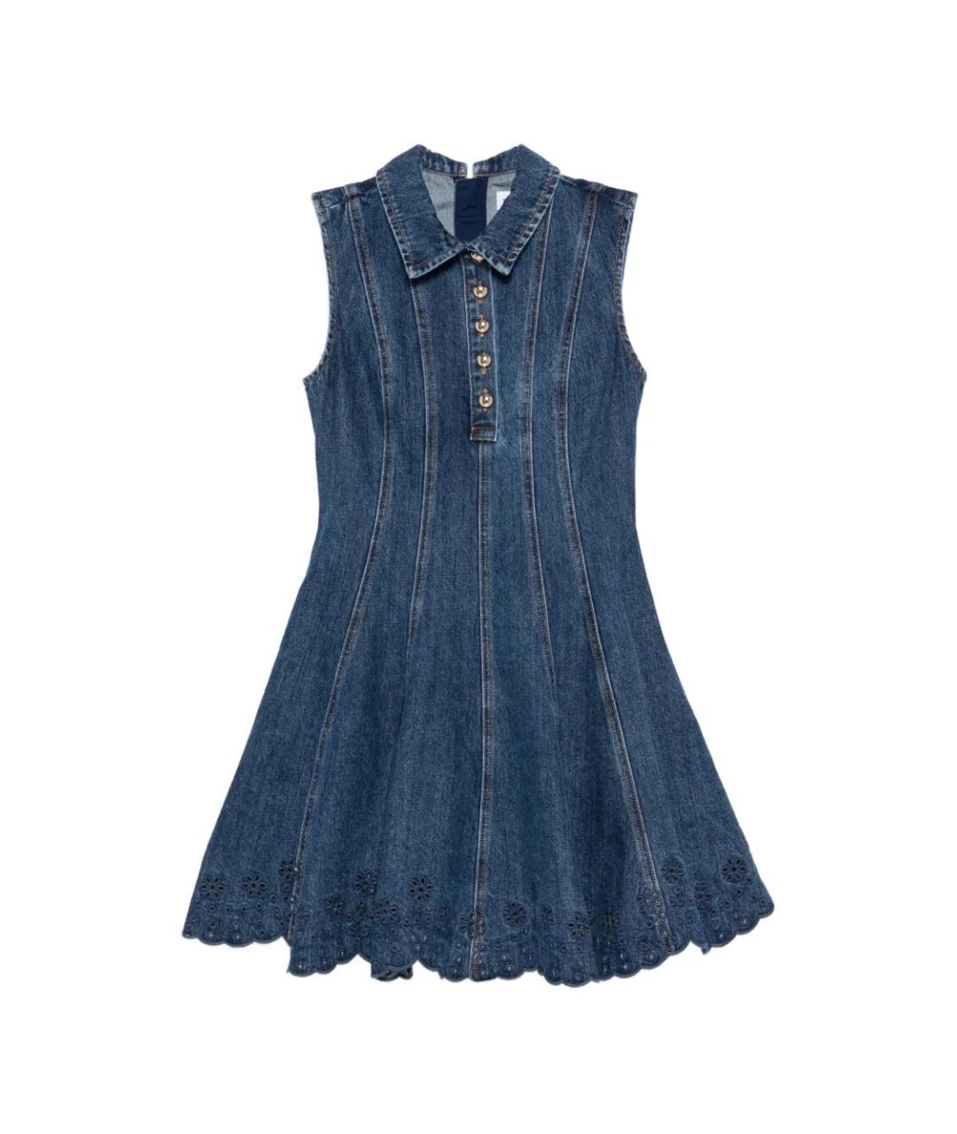 SELF-PORTRAIT Синее хлопковое повседневное платье, фото 1