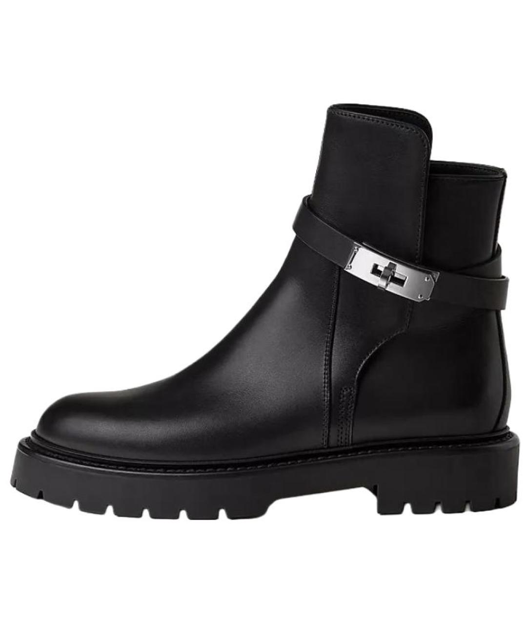 HERMES Черные кожаные ботинки, фото 2