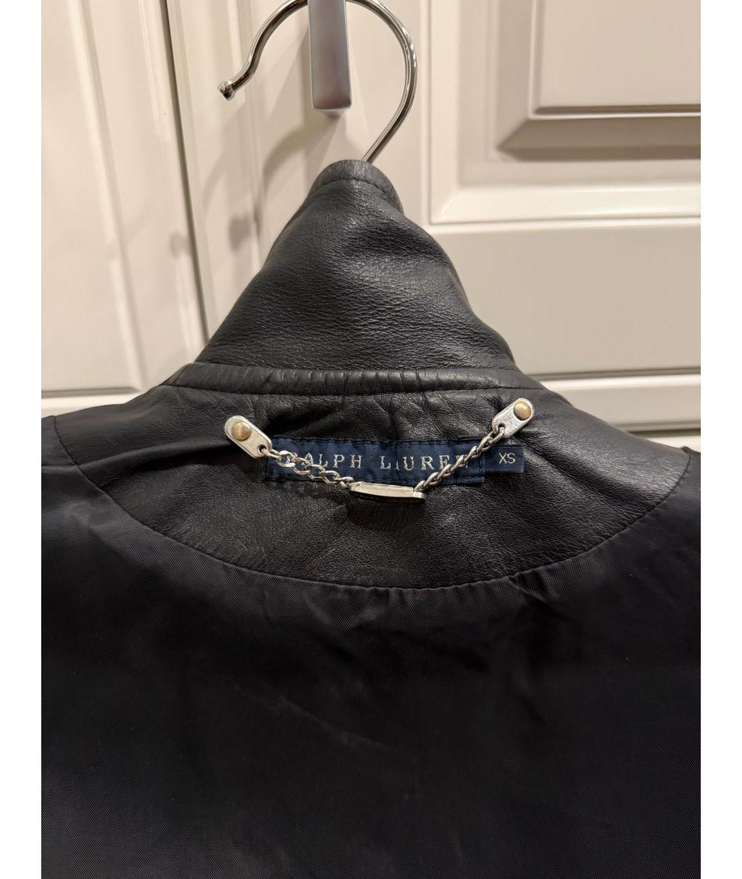 RALPH LAUREN Черная кожаная куртка, фото 3