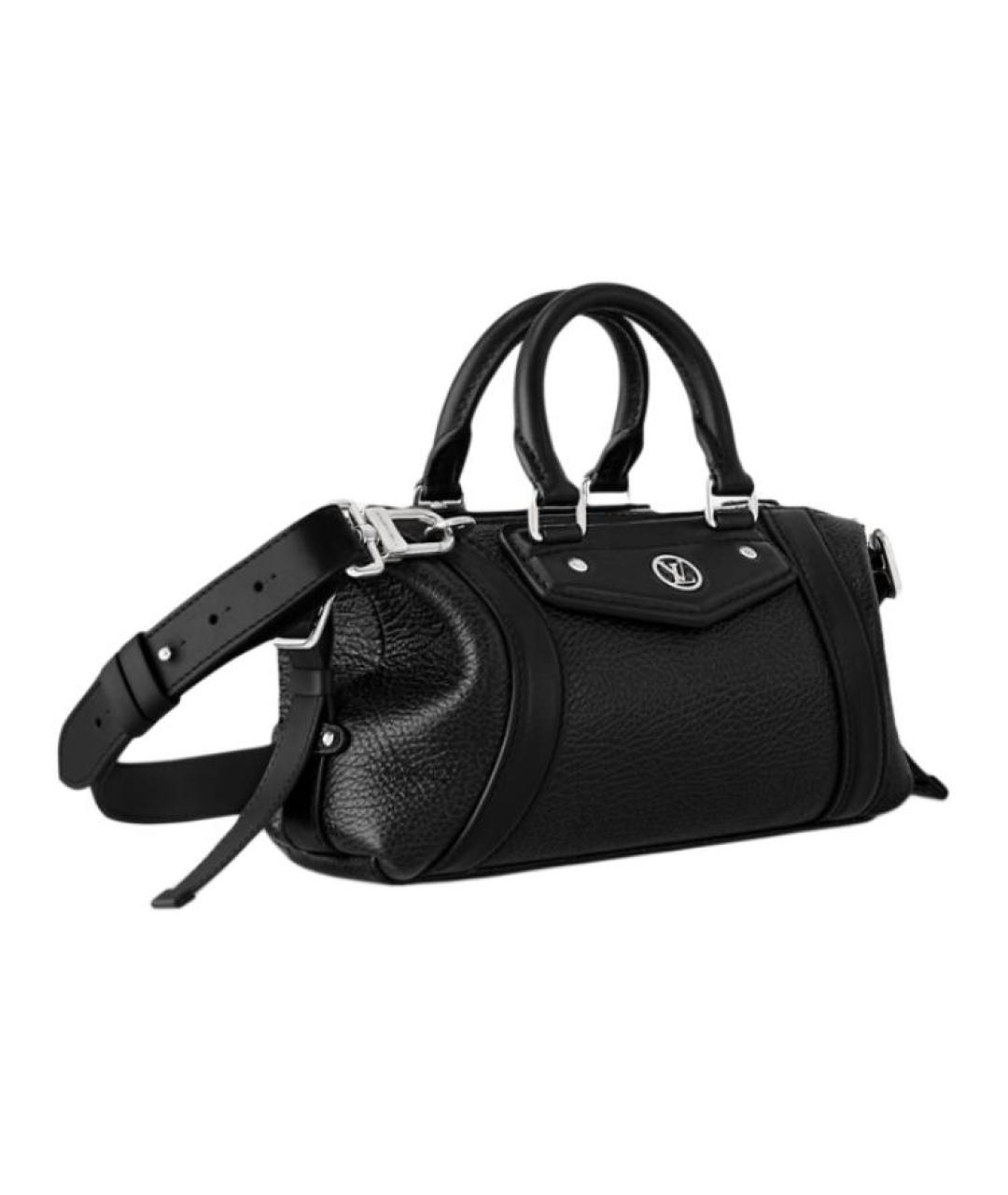 LOUIS VUITTON Черная кожаная сумка через плечо, фото 2