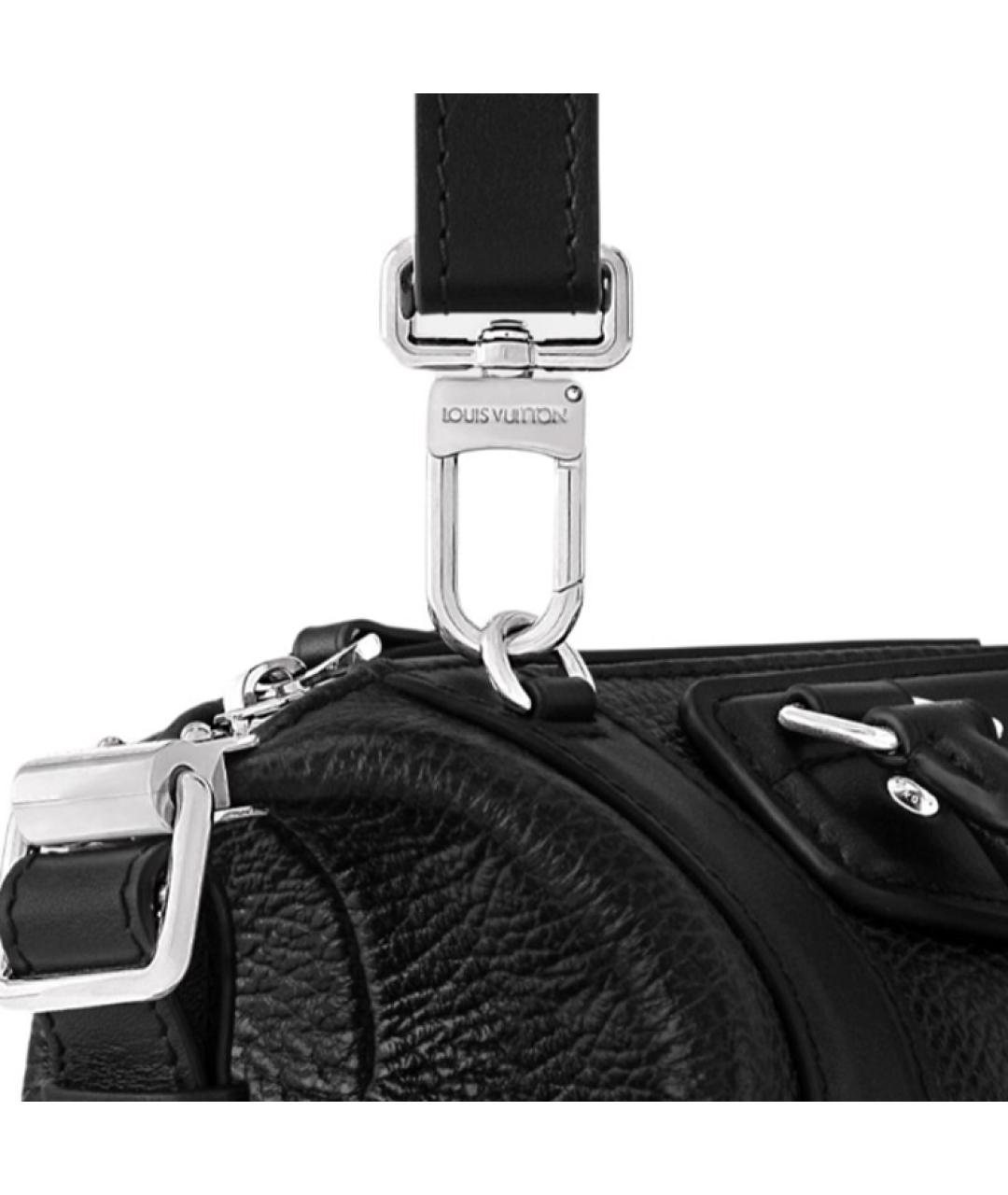 LOUIS VUITTON Черная кожаная сумка через плечо, фото 5