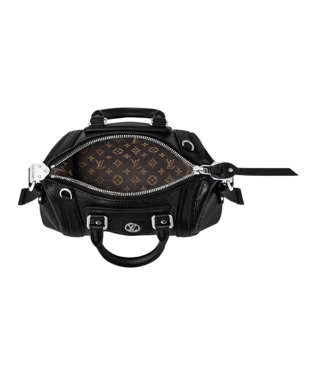 LOUIS VUITTON Черная кожаная сумка через плечо, фото 4