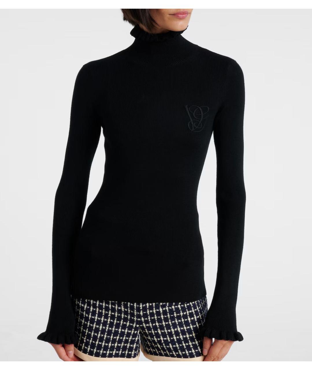 VALENTINO Черная шерстяная водолазка, фото 3