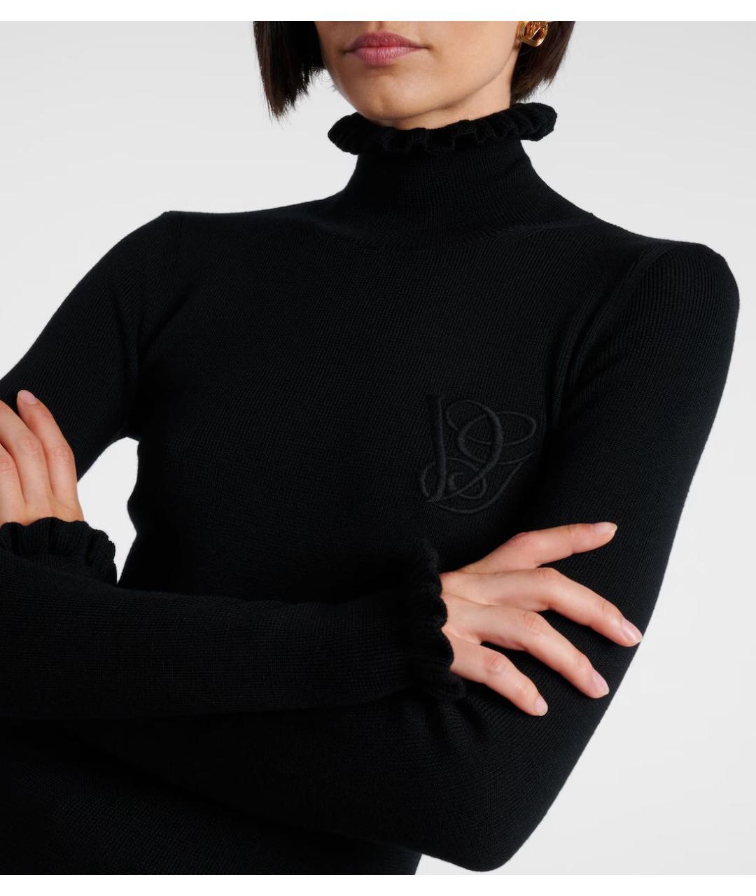 VALENTINO Черная шерстяная водолазка, фото 2