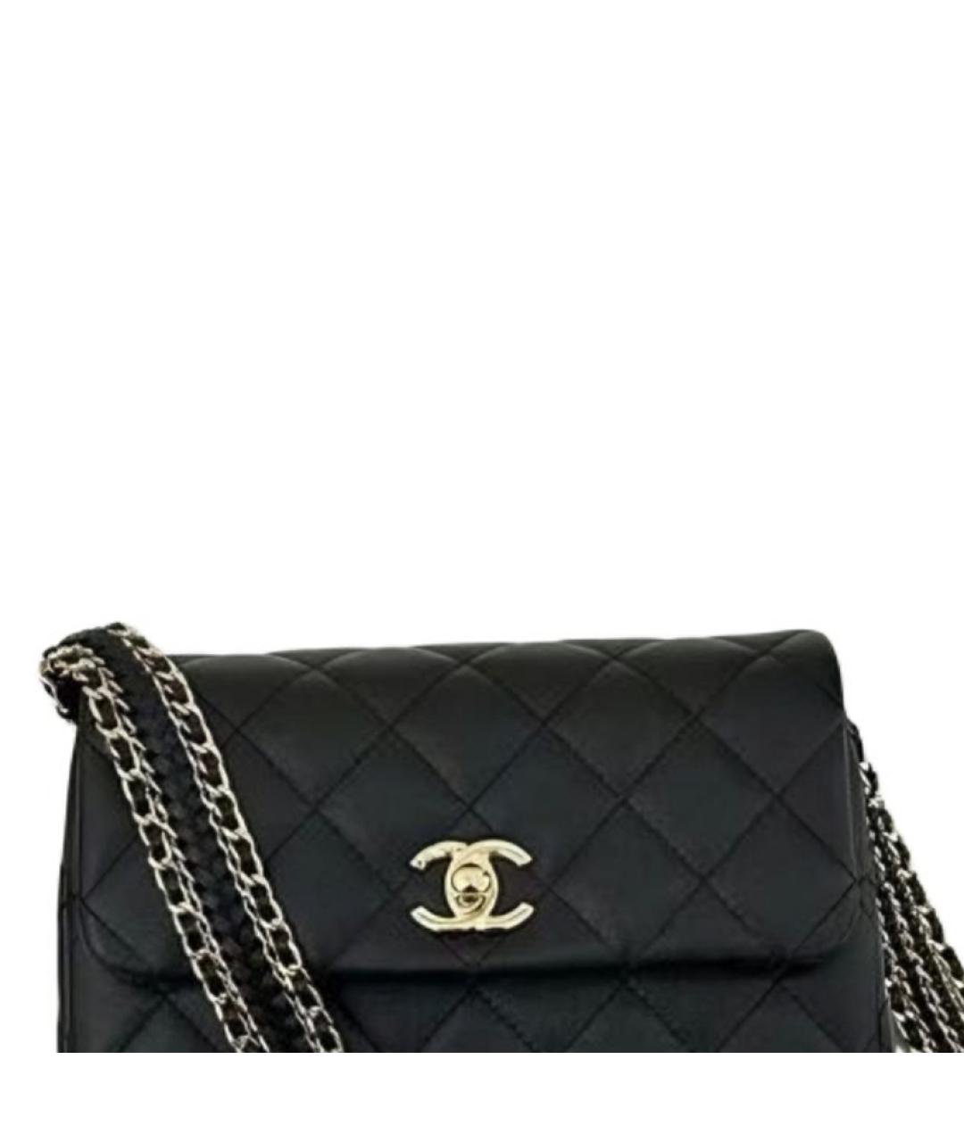 CHANEL Черная кожаная сумка через плечо, фото 3