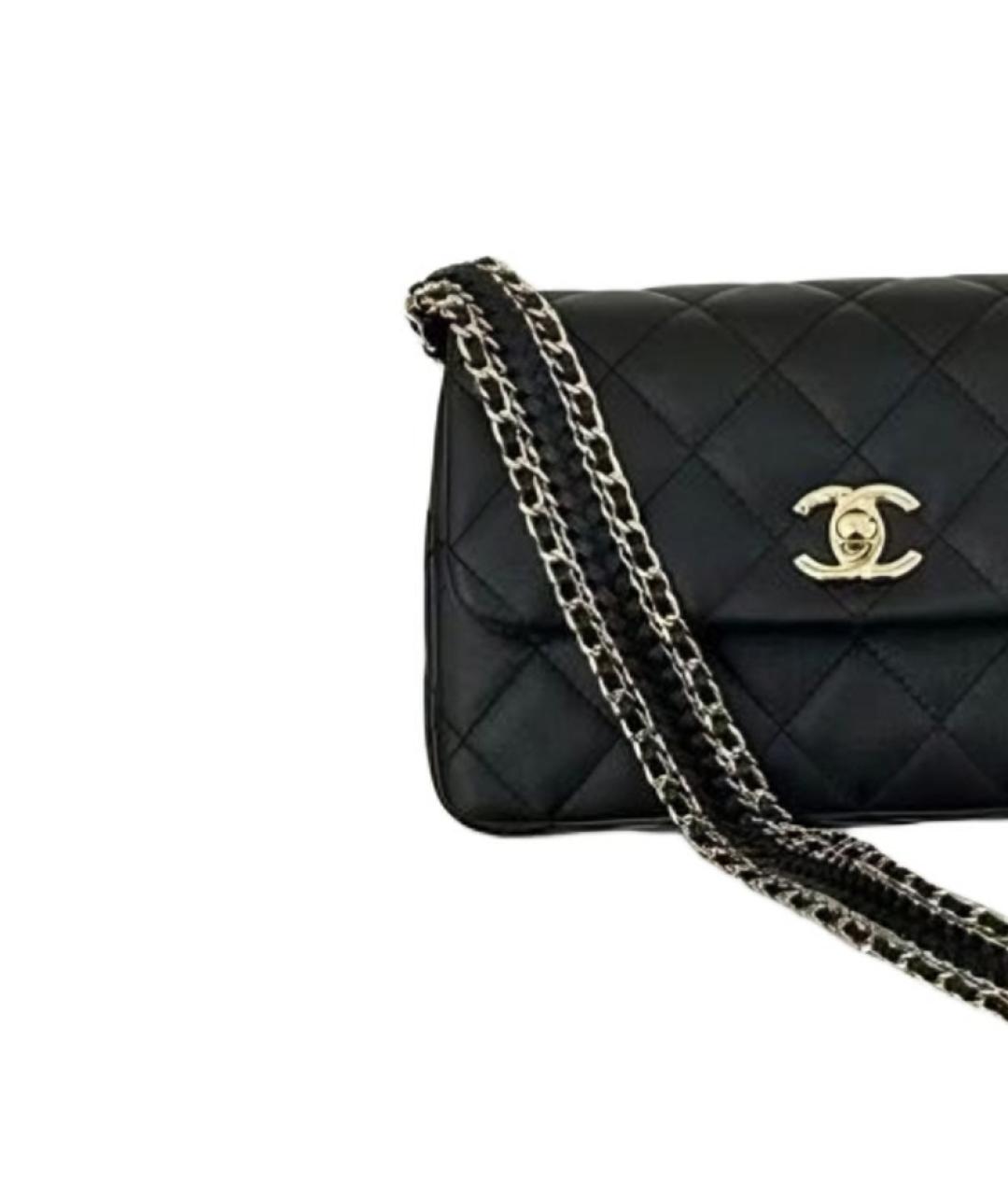 CHANEL Черная кожаная сумка через плечо, фото 2