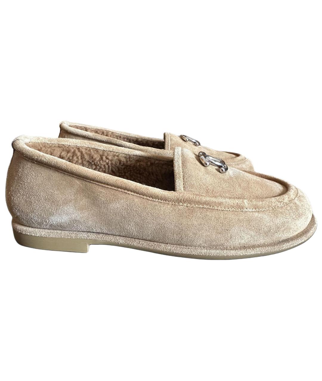 CHANEL Бежевые замшевые кроссовки, фото 1