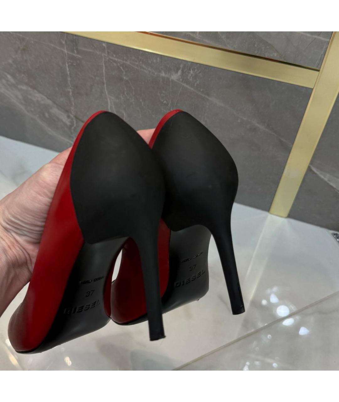 DIESEL Красные кожаные туфли, фото 7