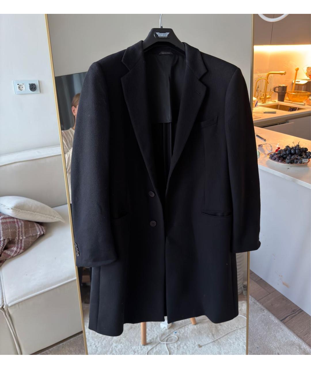 GIORGIO ARMANI Черное кашемировое пальто, фото 2