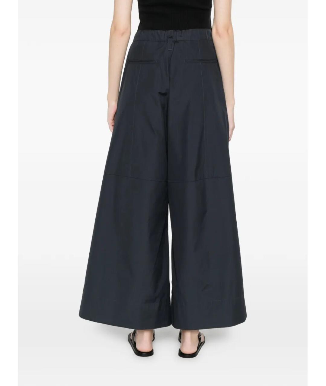 MAX MARA Темно-синие хлопковые прямые брюки, фото 3