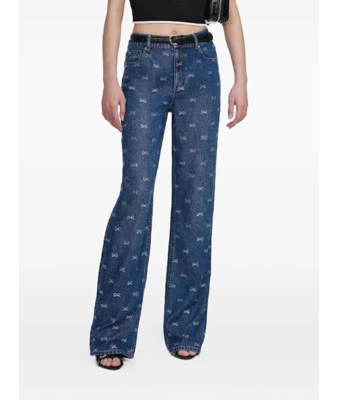 SELF-PORTRAIT Синие прямые джинсы, фото 4