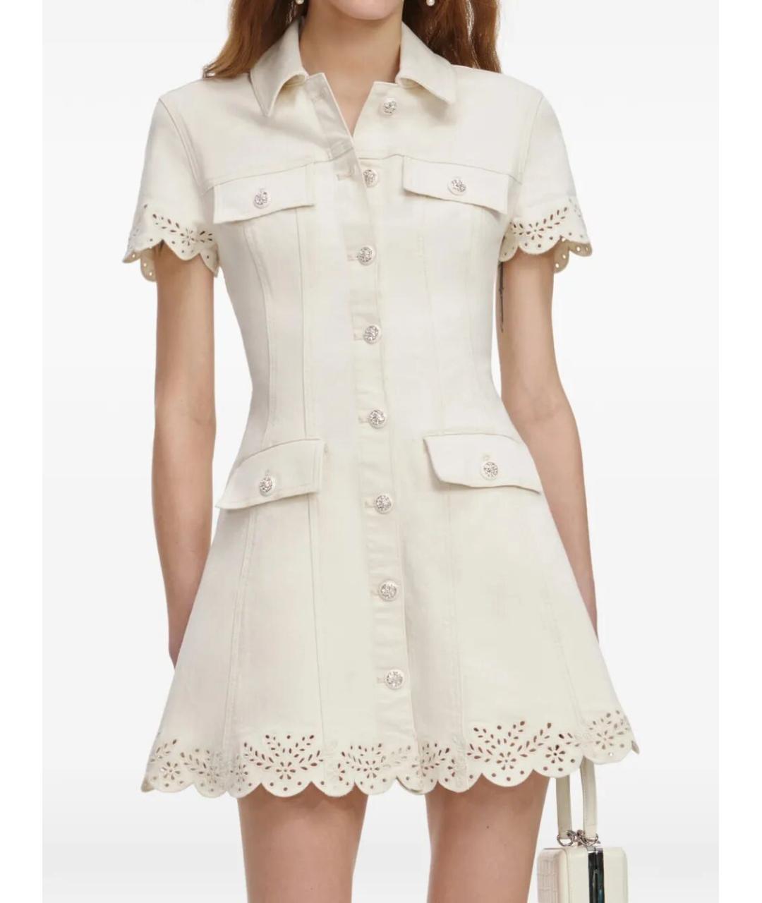 SELF-PORTRAIT Бежевое хлопковое повседневное платье, фото 2