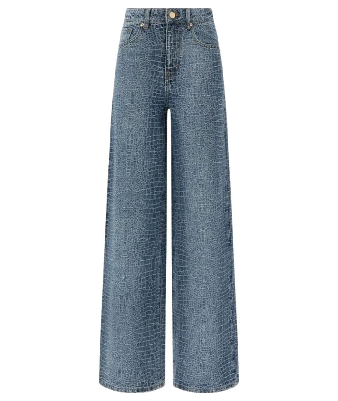 SELF-PORTRAIT Синие хлопковые прямые джинсы, фото 1